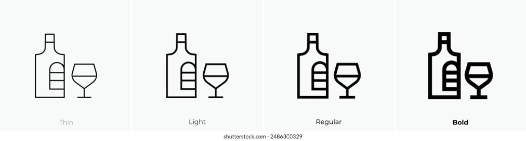 gin icon. Thin, Light Regular And Bold style design isolated on white background