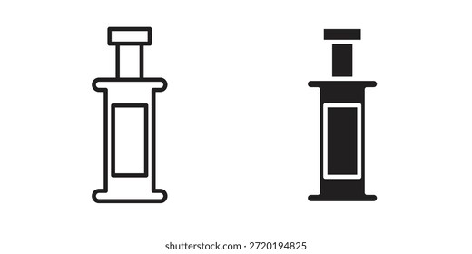 Ícones de Gin. Pixel perfeito. Ícone de contorno de vetor. Conceito de logotipo plano.