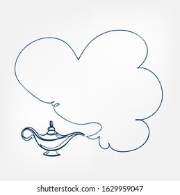 gin lamp one line vector design element isolated