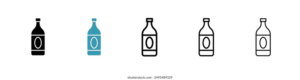 Gin line icon vector set.