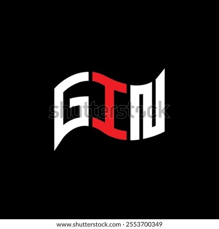 GIN logo design, GIN simple and modern logo. GIN luxurious alphabet design  
