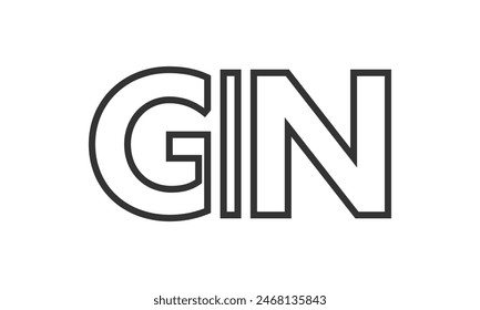 GIN logo design template with strong and modern bold text. Initial based vector logotype featuring simple and minimal typography. Trendy company identity ideal for businesses brand presence.