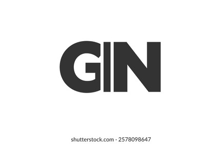 GIN logo design template with strong and modern bold text. Initial based vector logotype featuring simple and minimal typography. Trendy company identity ideal for businesses brand presence.