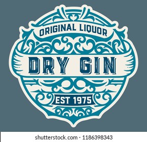 Gin logo with floral ornaments