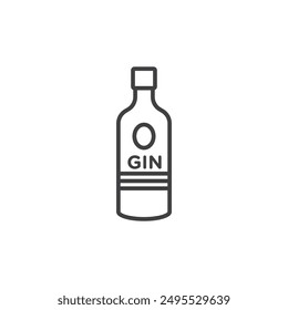 Gin outlined icon isolated on white background