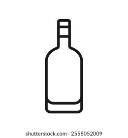 Gin, rum bottle blank icon design. Outline pictogram with editable stroke. Vector illustration isolated on white background. For web page, liquor store design, logo idea. Hard liquors concept