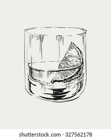 Gin and Tonic Cocktail Hand Drawn Sketch