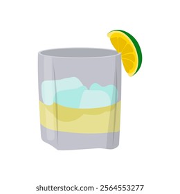 Gin Tonic, Cocktails Vector illustration, Isolated