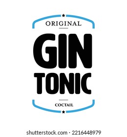 Gin Tonic coctail vintage sign