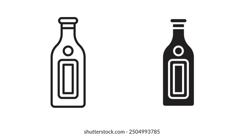 Gin vector icon collection. Solid and outlined style.
