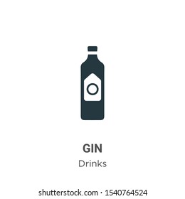 Gin vector icon on white background. Flat vector gin icon symbol sign from modern drinks collection for mobile concept and web apps design.