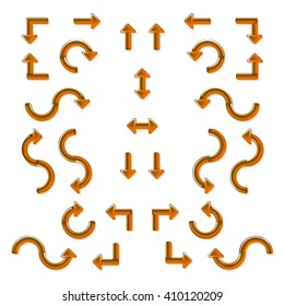Ginger arrows made of glass. Vector illustration