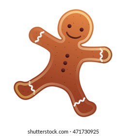 ginger bell christmas isolated icon vector illustration design