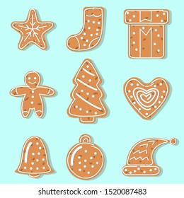 Ginger Biscuit Christmas Theme Vector Art. Vector Illustration EPS 10.