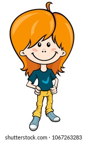 Ginger boy character vector illustration
