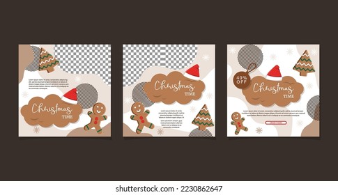 Ginger Bread Christmas Time Sale Social Media Promotion Design