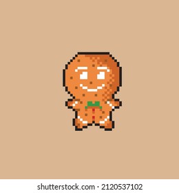 ginger bread cookies in pixel art style