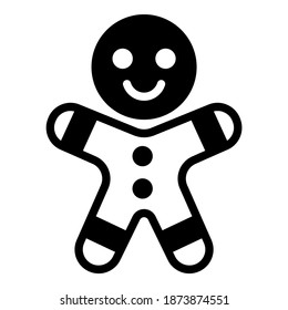  ginger bread glyph icon, Christmas and celebrations. Outline symbol collection. Editable vector Design