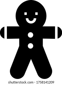 ginger bread glyph icon isolated on white background