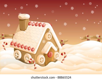 Ginger bread house on Christmas eve