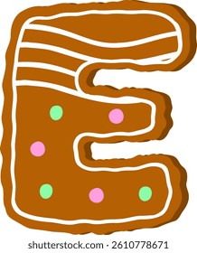 Ginger bread Letter Vector Element Alphabet E