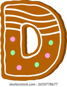 Ginger bread Letter Vector Element Alphabet D