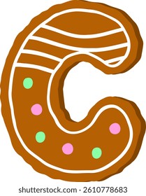 Ginger bread Letter Vector Element Alphabet C