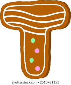 Ginger bread Letter Vector Element Alphabet T