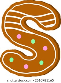 Ginger bread Letter Vector Element Alphabet S