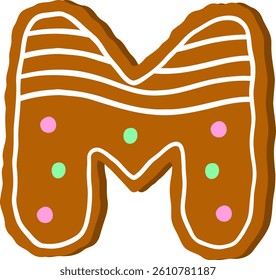 Ginger bread Letter Vector Element Alphabet M
