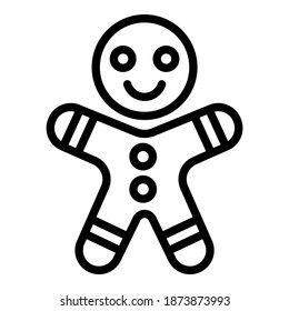 ginger bread line icon, Christmas and celebrations. Outline symbol collection. Editable vector Design