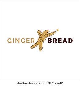 Ginger Bread Logo Design Cookie Pastry, and Bakery Vector Food Party Holidays Template Idea