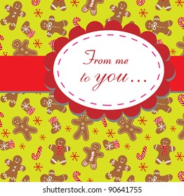 Ginger bread man background card/invitation