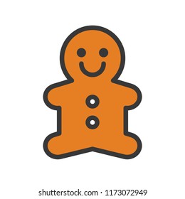 Ginger bread, Merry Christmas theme set, filled outline editable stroke pixel perfect icon