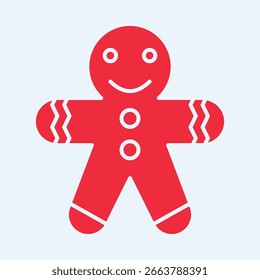 Símbolo de pan de jengibre obra de arte de moda diseño rojo de Ilustración vectorial útil hermoso colorido background.eps