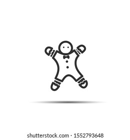 Ginger cake icon. Christmas icons with line style.