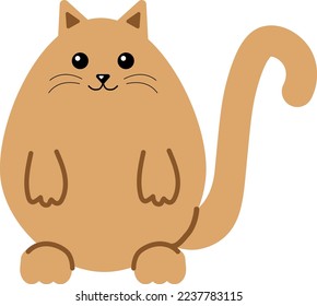Ginger cartoon cat, vector. Red cartoon cat on a white background.