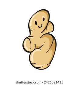 Ginger cartoon. Ginger cartoon character design. Ginger on white background. for poster, banner, web, icon, mascot, background. Hand drawn. Vector illustration
