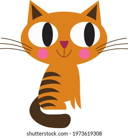 Ginger cat cartoon. Vector image.