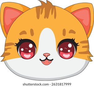 Gengibre gato face gatinho cabeça vetor