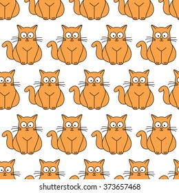 ginger cat seamless pattern