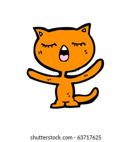 ginger cat singing cartoon
