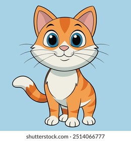 Ginger Cat vector clipart, Cute Cat illustration