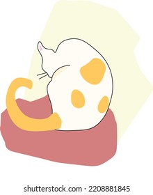 Ilustración vectorial de ginger cat, arte minimalista, arte abstracto