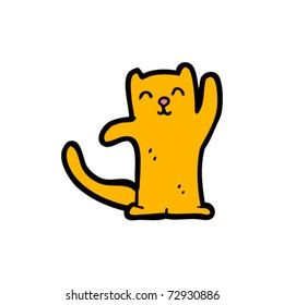 ginger cat waving cartoon