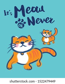 Ginger cats brush style illustration. It's meow or never.