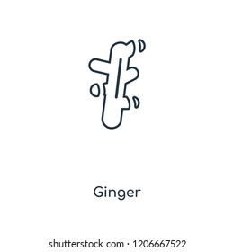 Ginger concept line icon. Linear Ginger concept outline symbol design. This simple element illustration can be used for web and mobile UI/UX.