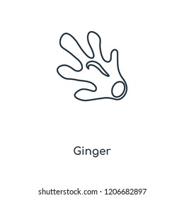 Ginger concept line icon. Linear Ginger concept outline symbol design. This simple element illustration can be used for web and mobile UI/UX.