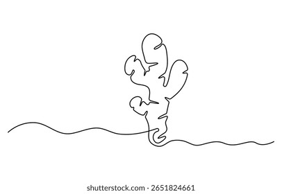 Ginger continuous one line drawing , One continuous line drawing healthy organic ginger for farm logo identity, Single one line drawing ginger vegetable concept continuous line draw design.