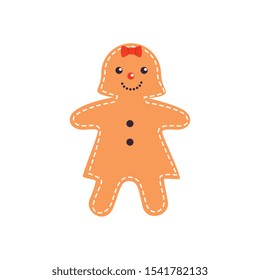 ginger cookie christmas isolated icon vector illustration design